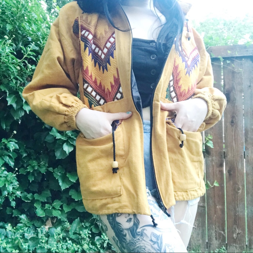Aztec Mustard Colored Jacket